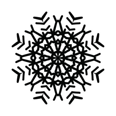 Beyaz arkaplanda kar tanesi simgesi silueti
