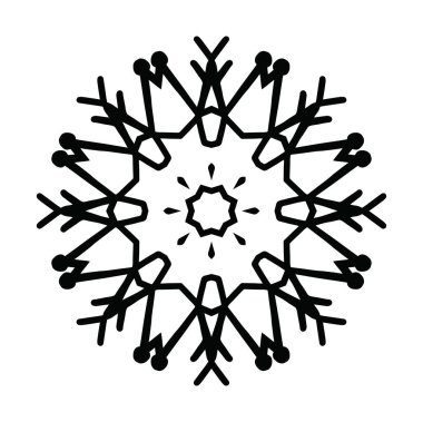Beyaz arkaplanda kar tanesi simgesi silueti