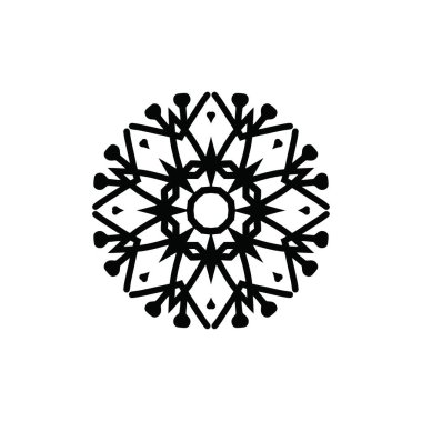 Beyaz arkaplanda kar tanesi simgesi silueti