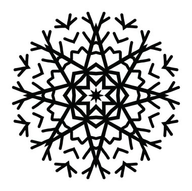 Beyaz arkaplanda kar tanesi simgesi silueti