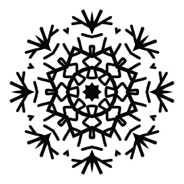 Beyaz arkaplanda kar tanesi simgesi silueti