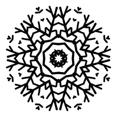 Beyaz arkaplanda kar tanesi simgesi silueti