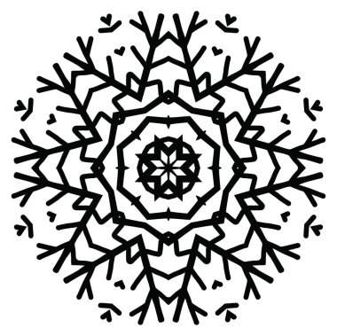 Beyaz arkaplanda kar tanesi simgesi silueti