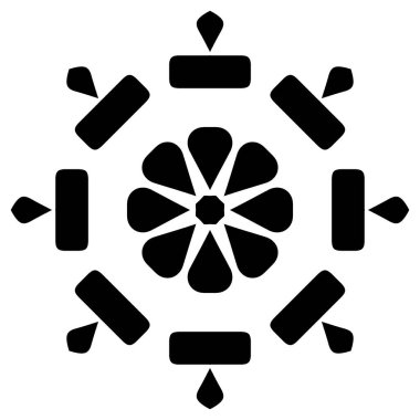 Beyaz arkaplanda kar tanesi simgesi silueti