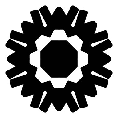 Beyaz arkaplanda kar tanesi simgesi silueti