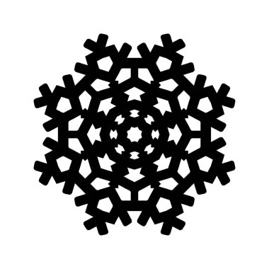 Beyaz arkaplanda kar tanesi simgesi silueti