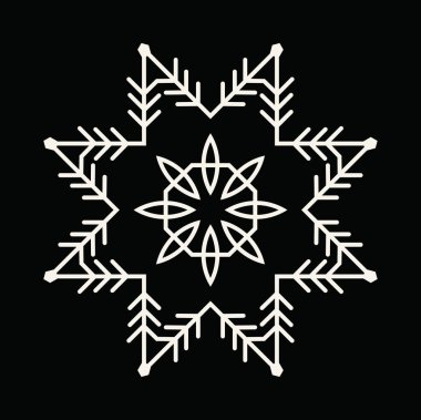 Beyaz arkaplanda kar tanesi simgesi silueti