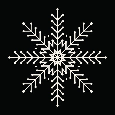 Beyaz arkaplanda kar tanesi simgesi silueti