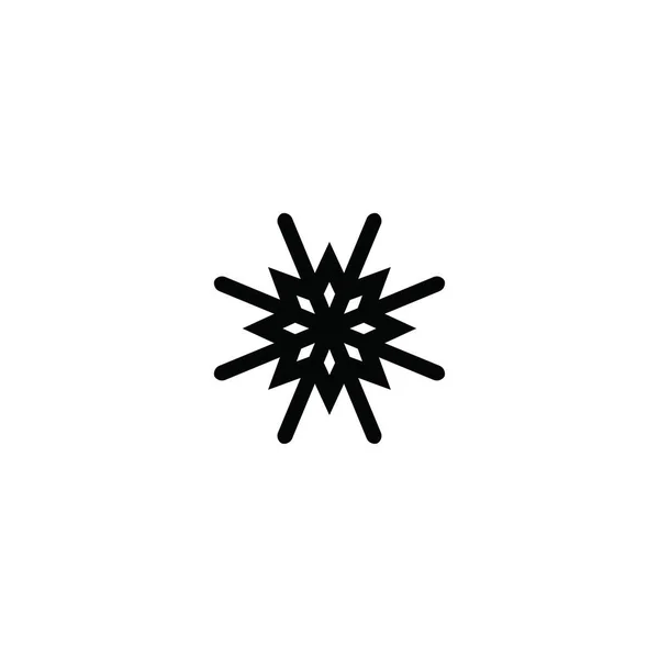 Beyaz Arkaplanda Kar Tanesi Simgesi Silueti — Stok fotoğraf
