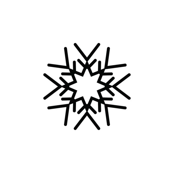 Schneeflocke Symbol Silhouette Auf Weißem Hintergrund — Stockfoto