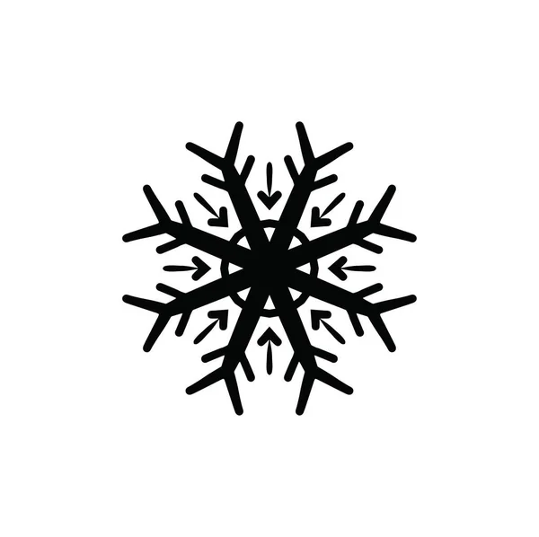 Snowflake Icon Silhouette White Background — Stock Photo, Image