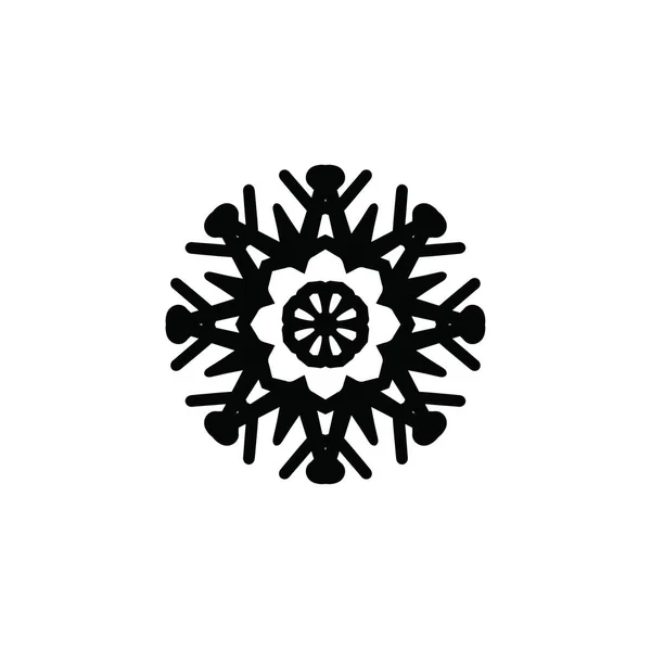 Snowflake Icon Silhouette White Background — Stock Photo, Image