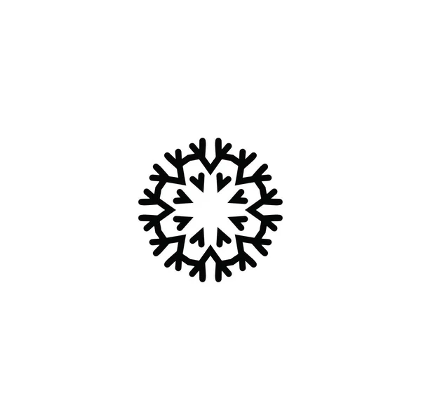 Snowflake Icon Silhouette White Background — Stock Photo, Image