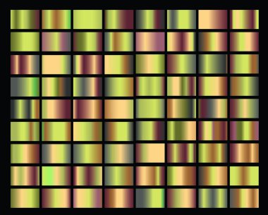 Renk gradyanlarının vektör kümesi. Renk kareleri koleksiyonu