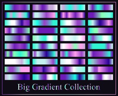 Renk gradyanlarının vektör kümesi. Renk kareleri koleksiyonu
