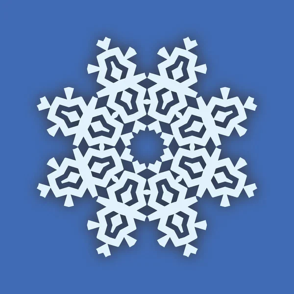 Snöflinga Silhuett Isolerad Vit Bakgrund — Stock vektor