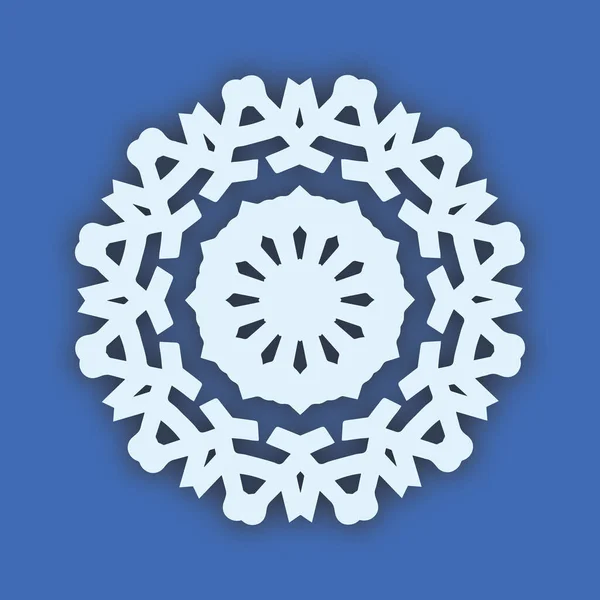 Sneeuwvlok Silhouet Geïsoleerd Witte Achtergrond — Stockvector