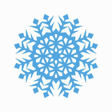 kar tanesi silueti beyaz arkaplanda izole edildi