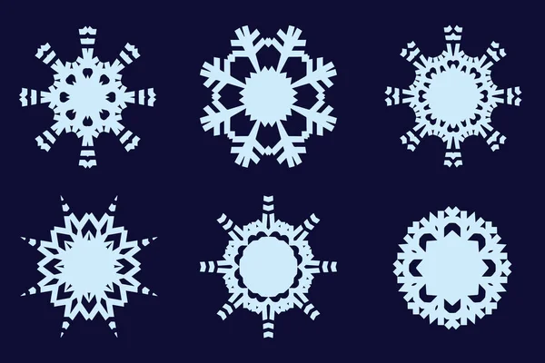 Silueta Copo Nieve Aislada Sobre Fondo Blanco — Vector de stock