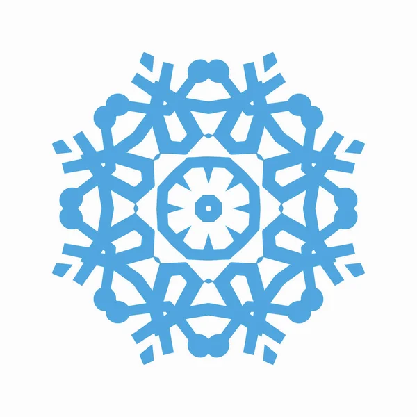 Sněhová Vločka Silueta Izolované Bílém Pozadí — Stockový vektor