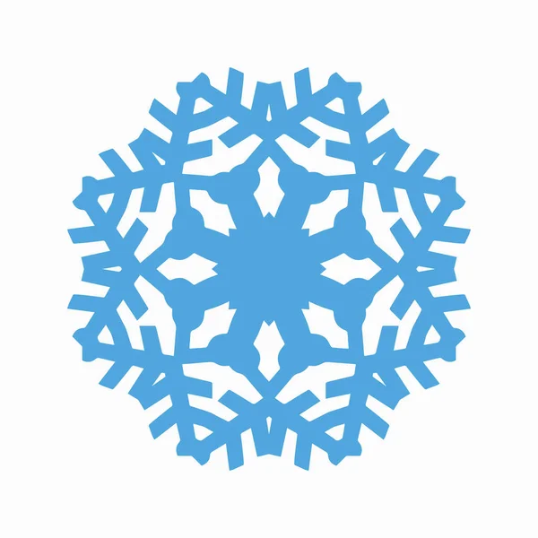Sněhová Vločka Silueta Izolované Bílém Pozadí — Stockový vektor