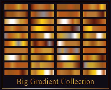 Renk gradyanlarının vektör kümesi. Renk kareleri koleksiyonu