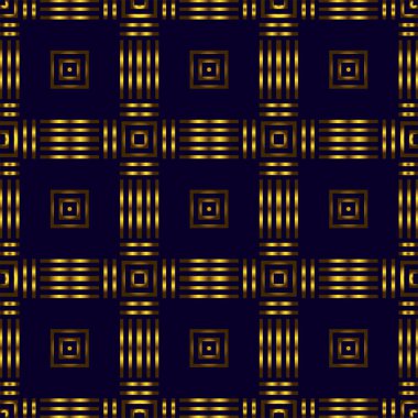 Art deco mavi ve altın rengi desen