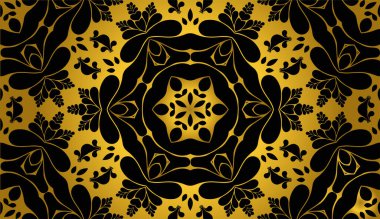 Art deco siyah ve altın rengi desen