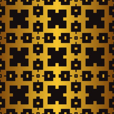 Art deco siyah ve altın rengi desen