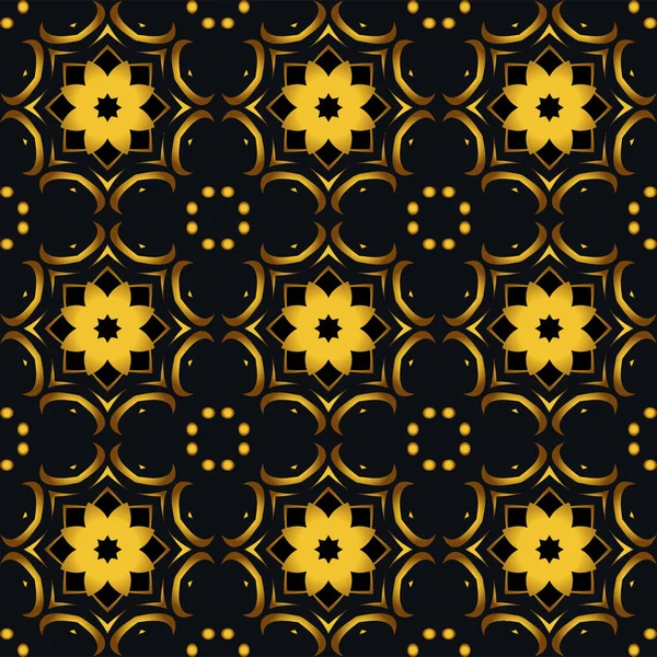 Art Deco Black Gold Color Pattern — Stock Vector