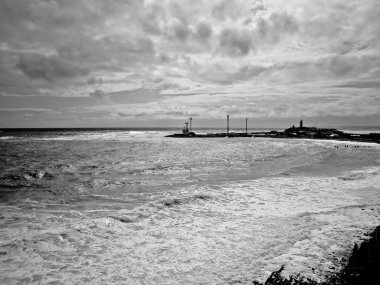 Deniz feneri. Fırtına Karadeniz üzerinde 5 puan. Büyük Utri rezerv