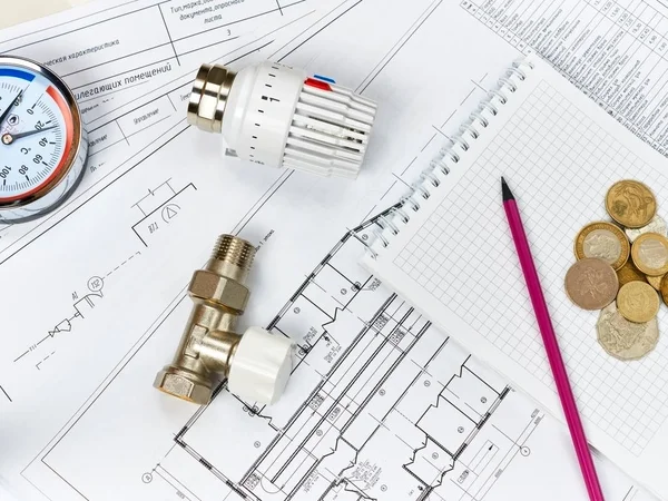 Engineering heating. Concept Heating. Project of heating for house.