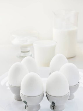 Natürmort hava beyaz proteinaceous Kahvaltı