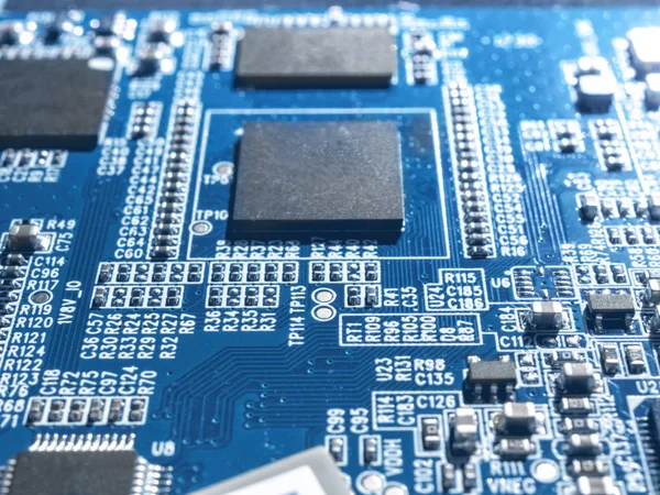 Elektronik devre çip kurulu anne tahta bilgisayar Cpu yakın çekim.