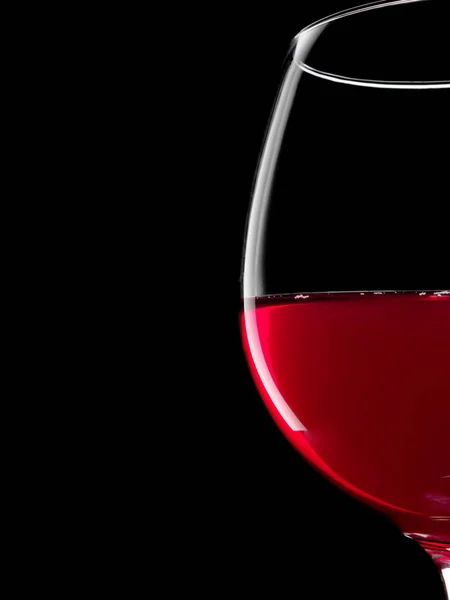 Elegant silhouette glass of red wine on black background — Stock Photo, Image