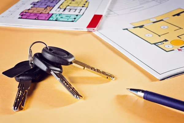 Konut proje planı üzerinde yeni anahtar bağlama