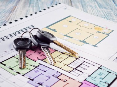 Konut proje planı üzerinde yeni anahtar bağlama