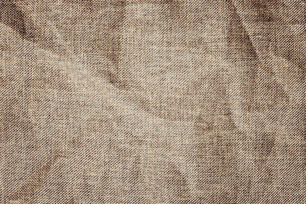 Textura detalhada fundo juta burlap tecido amassado — Fotografia de Stock