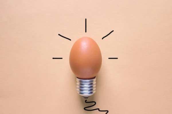 Light Bulb eierschaal over het opslaan van de energie van het Concept van Base — Stockfoto