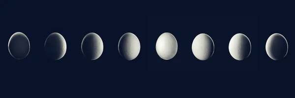 影の惑星との夜に卵で月相表示 — ストック写真