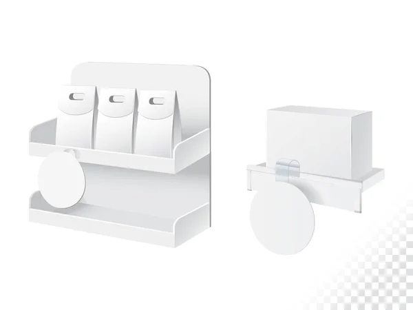 ボックスと空白の飾り棚 — ストックベクタ