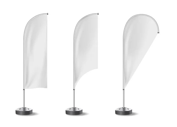 Stand Bannière Expo Blanc Drapeaux Blancs — Image vectorielle