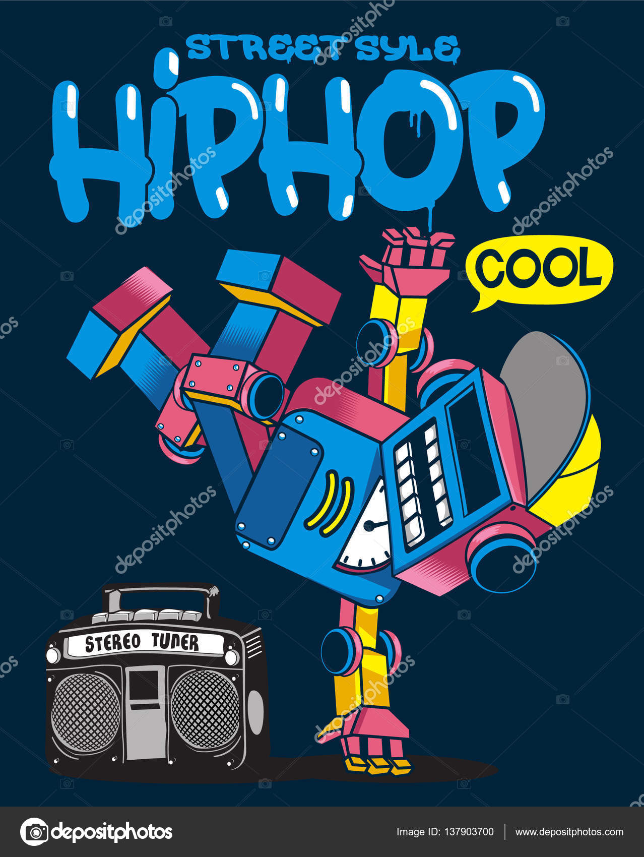 vector robot dancing