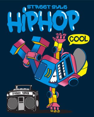 çizgi film karakteri robot Hip Hop dans