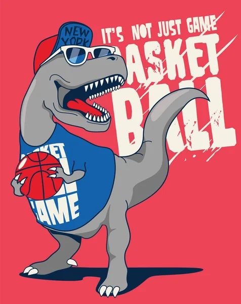 Dinosaur basketballer — Stockvector