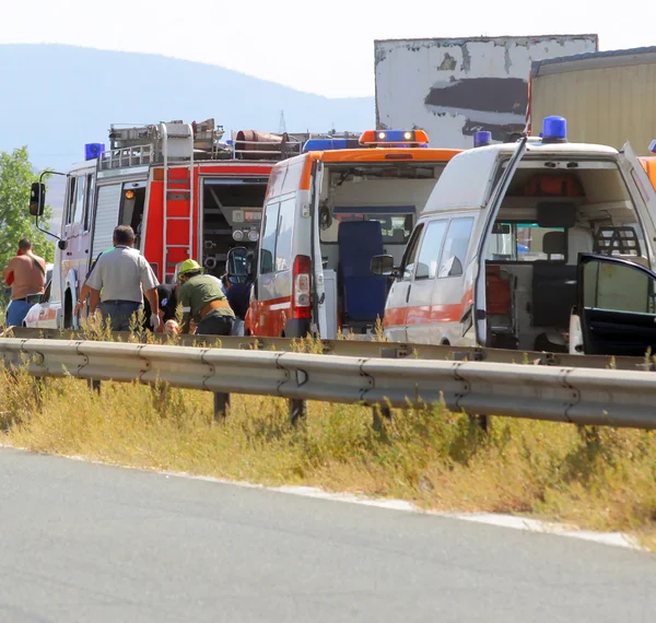 Road accident ambulance — Stock Photo, Image