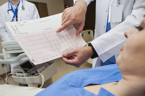 Diagrama do batimento cardíaco cardiologia do paciente do hospital do coração — Fotografia de Stock