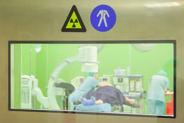 Sugárzás munka ruhák jelek sebészet Kórház — Stock Fotó