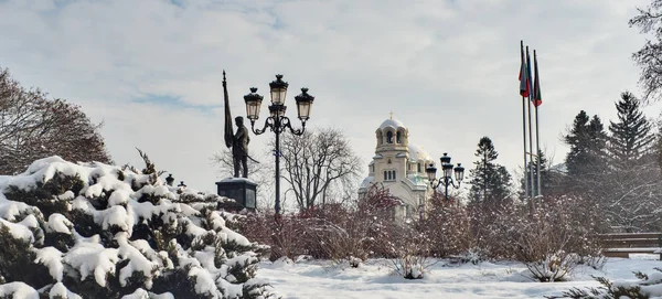 Aleksander Nevski katedrális téli Szófia Bulgária Stock Fotó