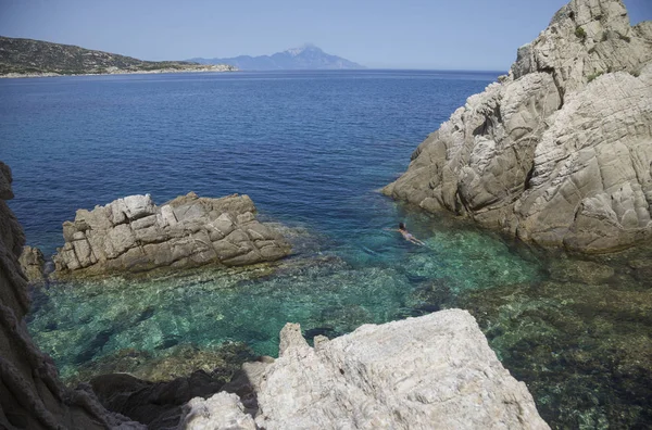 海 Athos ギリシャ ラグーン — ストック写真